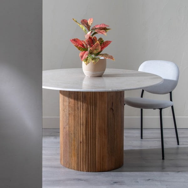 Okrúhly jedálenský stôl s mramorovou doskou ø 120 cm – Ixia-image-1