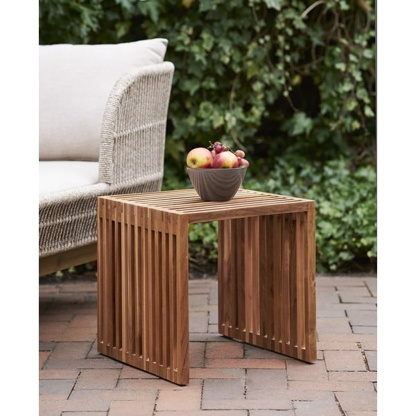 Odkladací stolík z teakového dreva 40x40 cm Pego – House Nordic-image-1