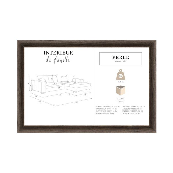 Tyrkysovomodrá sedačka Interieur De Famille Paris Perle, pravý roh-image-4