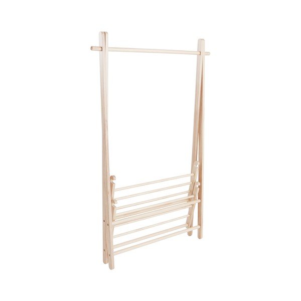 Stojan na oblečenie z borovicového dreva v svetlo prírodnej farbe 100x150x41 cm Cole – Jotex-image-3