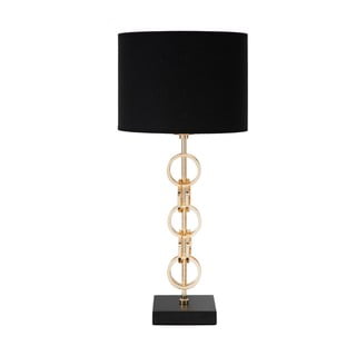 Stolová lampa v čierno-zlatej farbe Mauro Ferretti Glam Rings, výška 54,5 cm