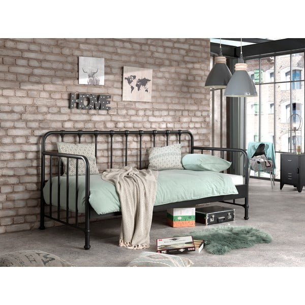 Sivá kovová detská posteľ 90x200 cm BRONXX – Vipack-image-1