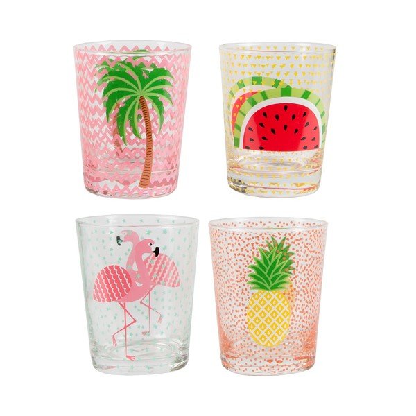 Sada 4 ks tumblerov Sass & Belle Tropical Summer