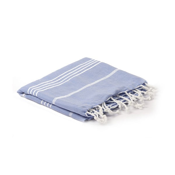 Modrý hammam uterák Spa Time Stripes, 95 x 180 cm