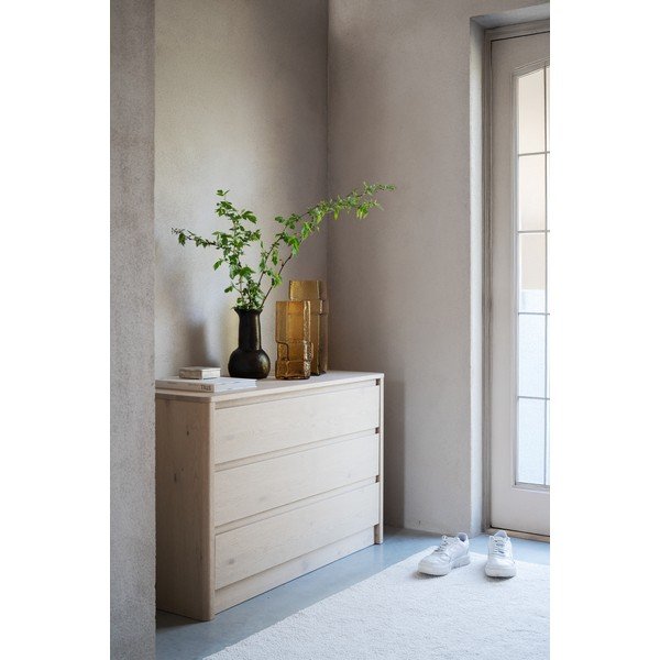 Komoda v dekore duba v svetlo prírodnej farbe 110x70x45 cm Melstone – Rowico-image-4