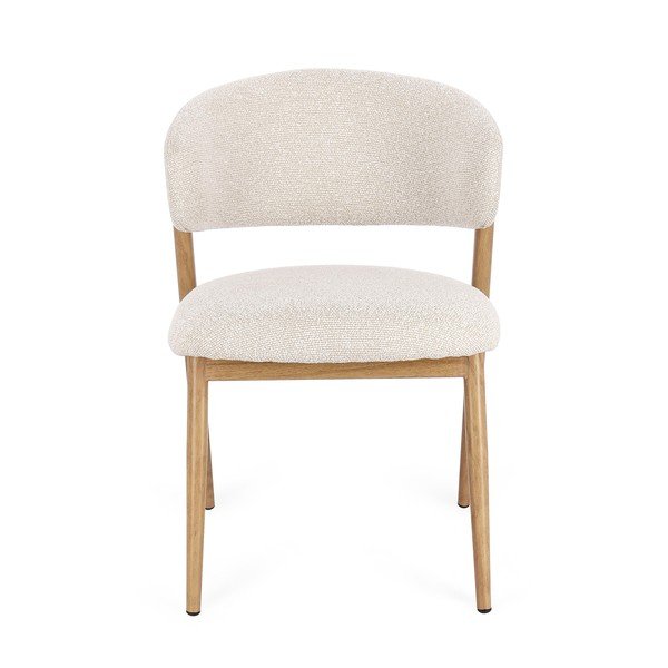 Čalúnená jedálenská stolička v prírodnej farbe Cassandra – Bizzotto-image-1