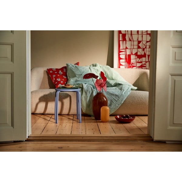 Bielo-zelené predĺžené obliečky na dvojlôžko z bio bavlny 200x220 cm Monochrome Lines - JUNA-image-4