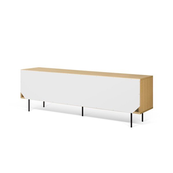 TV komoda v dekore dubového dreva s čierno-bielymi detailmi TemaHome Dann Dots, dĺžka 201 cm-image-2