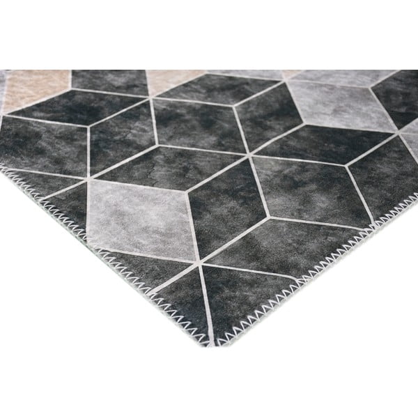 Sivo-krémový prateľný koberec behúň 200x80 cm - Vitaus-image-2