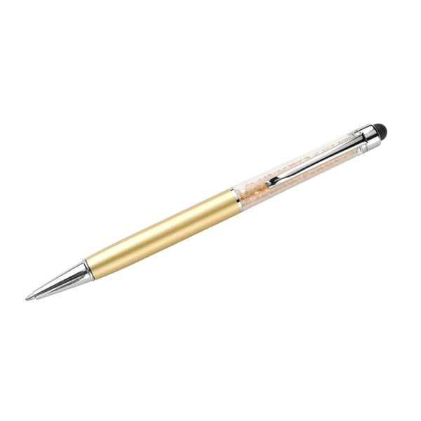 Pero v zlatej farbe so stylusom a krištáľmi Swarovski Elements Crystals Touch