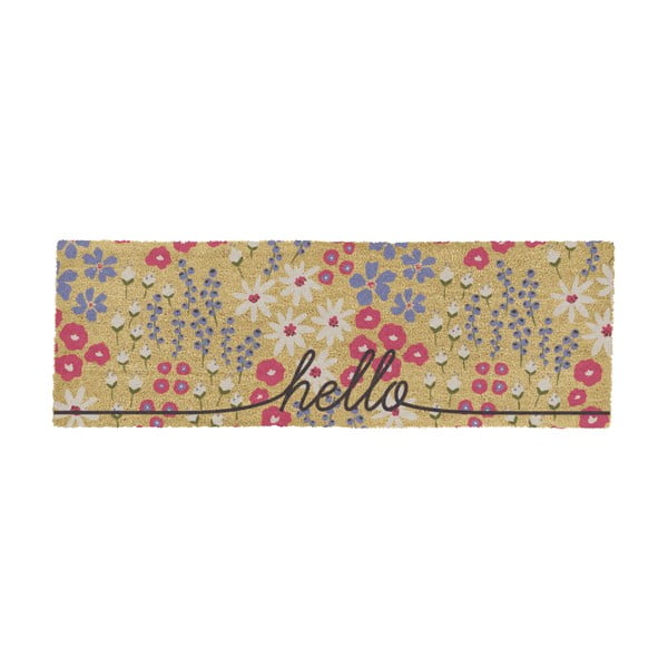 Rohožka z kokosového vlákna 40x120 cm Hello Scribbly Floral – Artsy Doormats