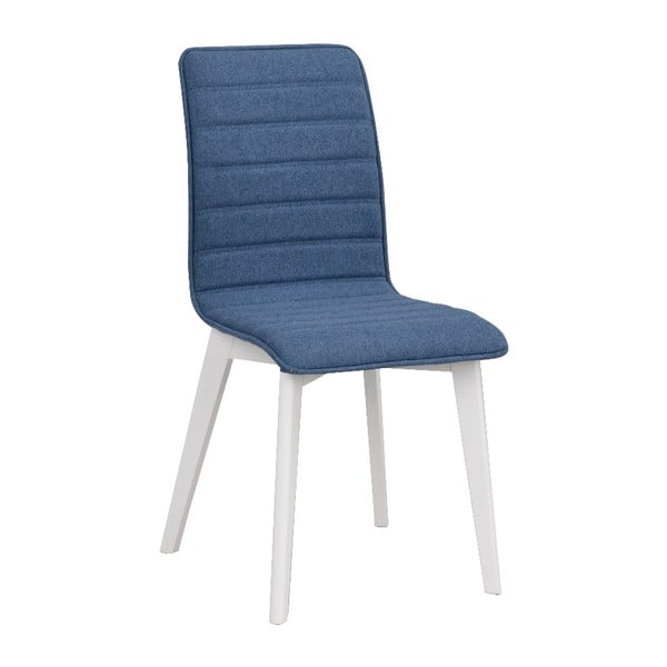 Modrá jedálenská stolička s bielymi nohami Rowico Grace