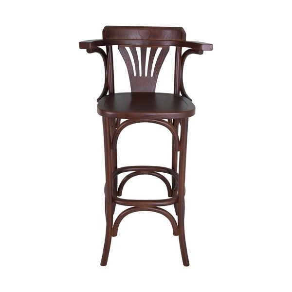 Hnedá barová stolička z brestového dreva (výška sedadla 77 cm) Montmartre – Antic Line-image-2