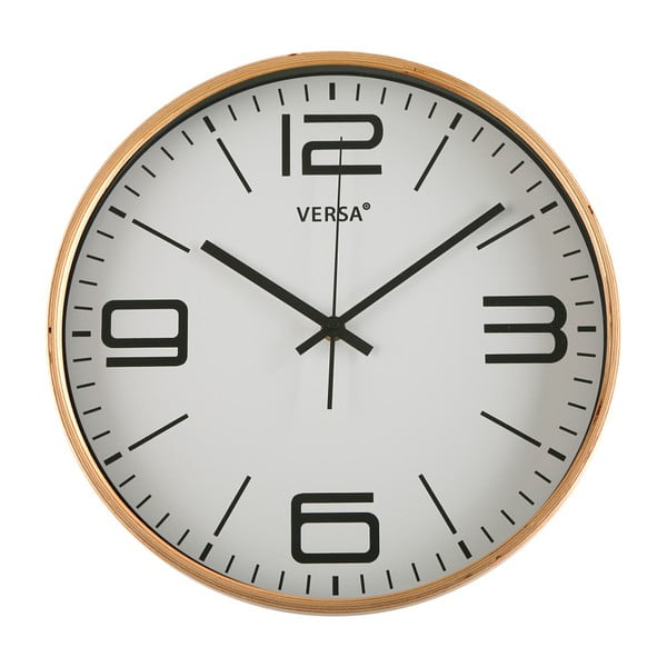 Biele nástenné hodiny VERSA, Ø 30 cm