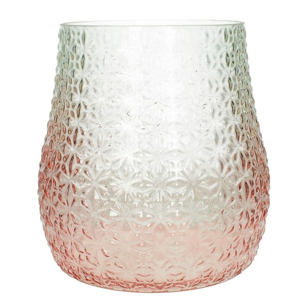 Ružovo-biela sklenená váza HF Living, 28 cm