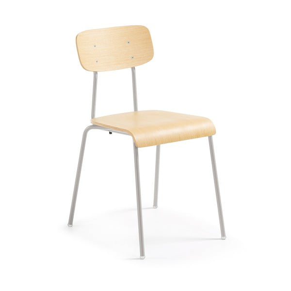 Sivá jedálenská stolička s prírodným sedadlom La Forma Klee