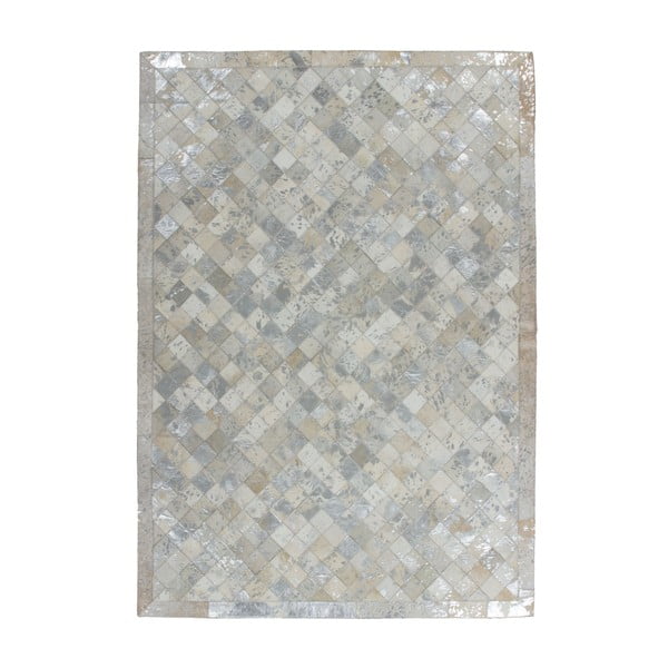 Kožený koberec Eclipse Silver, 80x150 cm
