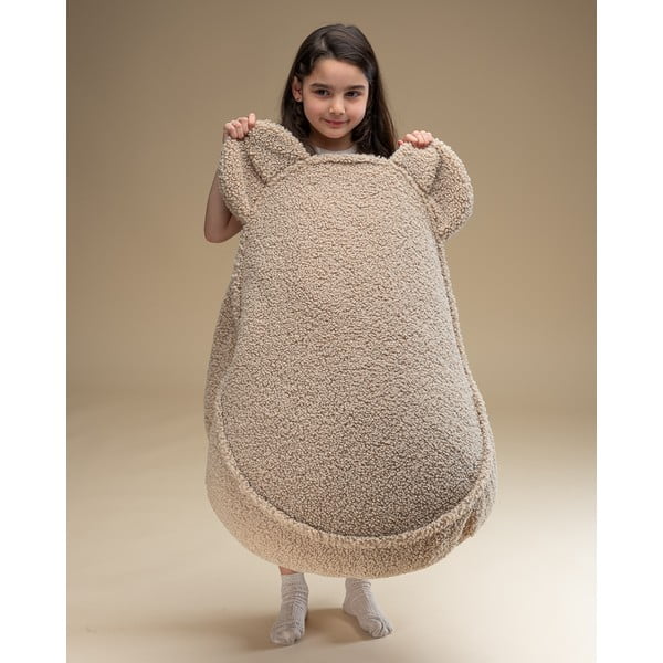 Svetlohnedý detský sedací vak z textílie buklé Bear – Wigiwama-image-4