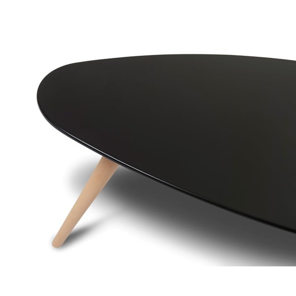 Čierny konferenčný stolík s nohami z bukového dreva Furnhouse Fly, 116 x 66 cm-image-1