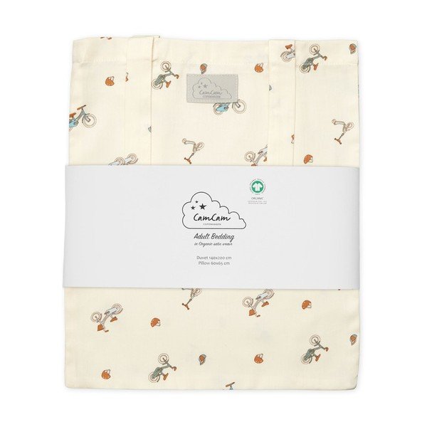 Svetložltá detská obliečka na jednolôžko z bio bavlny 140x200 cm Bicycles – Cam Cam Copenhagen-image-2