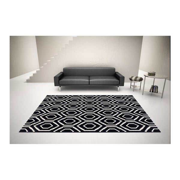 Čierno-biely koberec DECO CARPET Tripoli, 110 × 170 cm