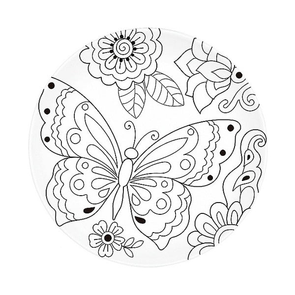Porcelánový tanier na vymaľovanie Santiago Pons Art & Color Butterfly