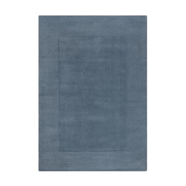 Tmavomodrý ručne tkaný vlnený koberec 120x170 cm Textured Wool Border – Flair Rugs