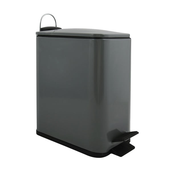 Tmavosivý nášľapný oceľový odpadkový kôš 5 l Erik – Spirella