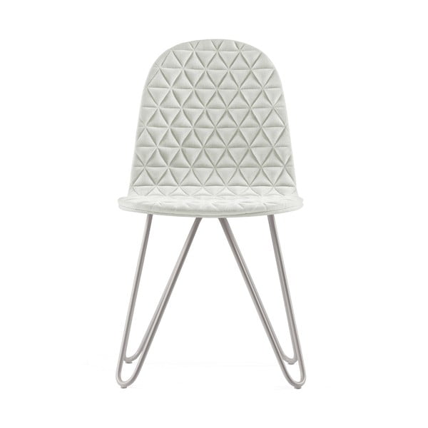 Krémová stolička s kovovými nohami IKER Mannequin X Triangle