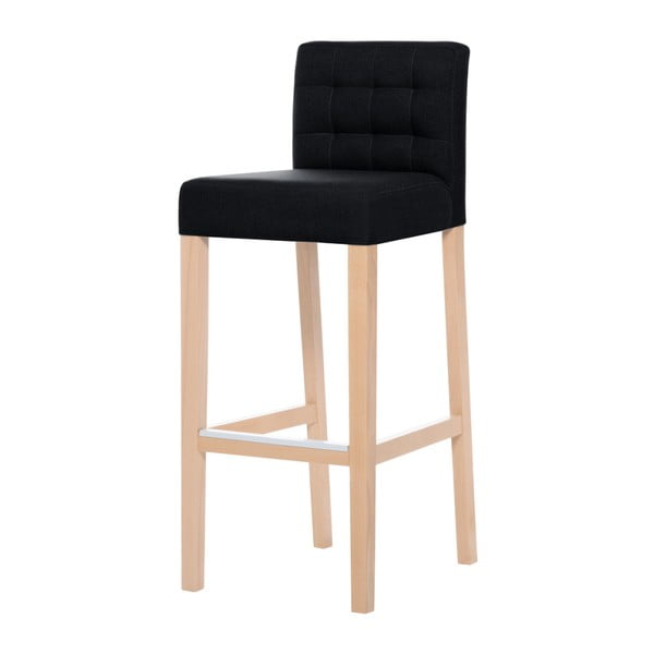 Tmavosivá barová stolička s hnedými nohami Ted Lapidus Maison Jasmin
