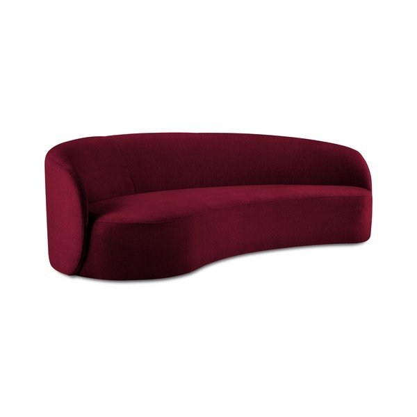 Bordová zamatová asymetrická pohovka Mazzini Sofas Debbie, ľavá-image-2