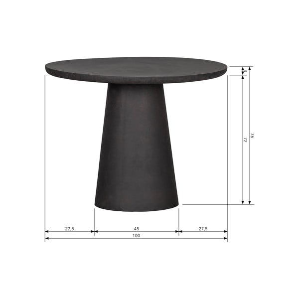 Hnedosivý záhradný odkladací stolík WOOOD Damon, ø 100-image-2