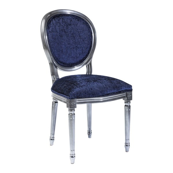 Sada 2 modrých stoličiek s rámom v striebornej farbe Kare Design Posh
