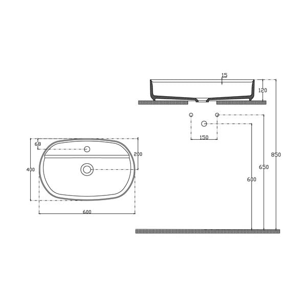 Biele keramické umývadlo 60x40 cm Infinity Oval – Sapho-image-3