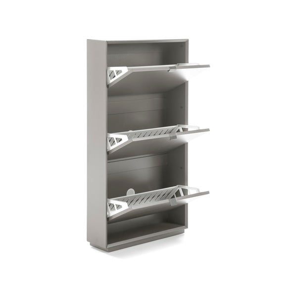 Sivá skrinka na topánky s 3 zásuvkami Marckeric Luka-image-3