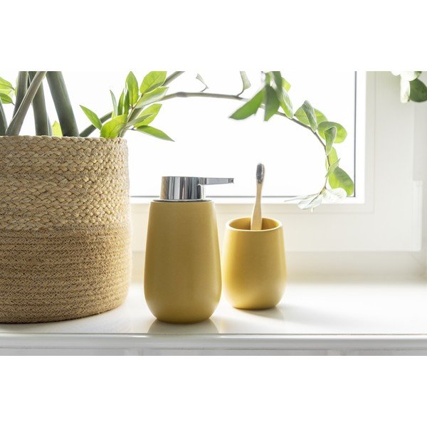 Žltý keramický téglik na zubné kefky Badi - Wenko-image-1