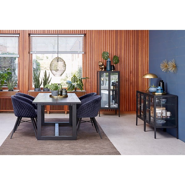 Čierna vitrína Canett Nino, výška 131 cm-image-1