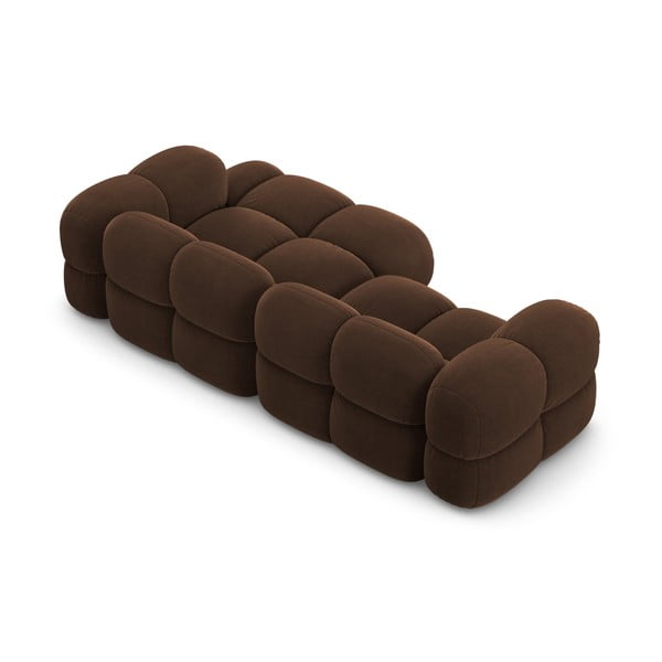 Tmavohnedá zamatová rohová pohovka (pravý roh/s leňoškou) Loretto – Cosmopolitan Design-image-4