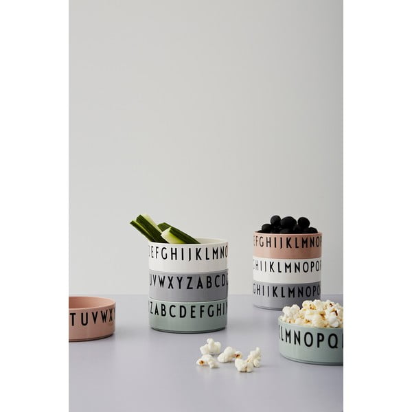 Súprava 3 detských misiek Design Letters Breakfast. Dinner. Lunch. Nude-image-1