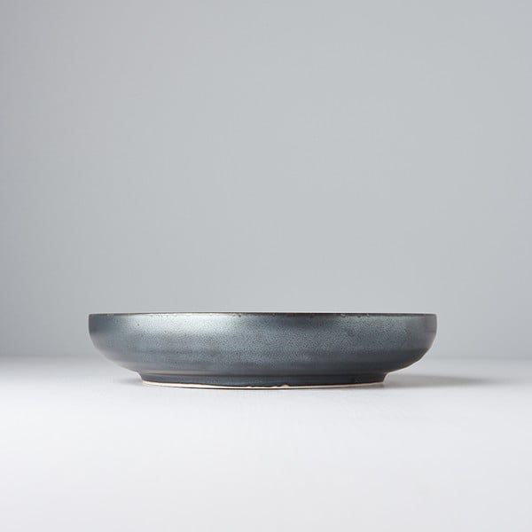Čierno-sivý keramický tanier so zdvihnutým okrajom MIJ Pearl, ø 22 cm-image-1