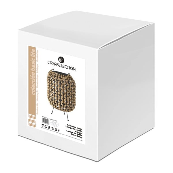 Čierna prírodná stolová lampa (výška 30 cm) – Casa Selección-image-4