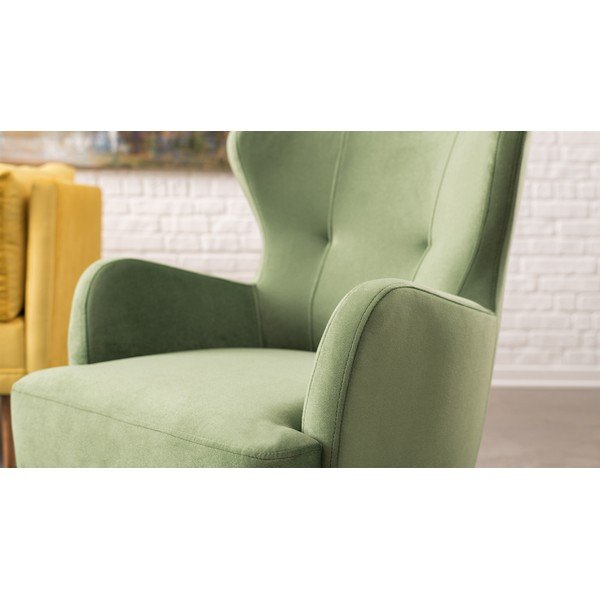 Zelené kreslo ušiak Balcab Home Jane-image-1