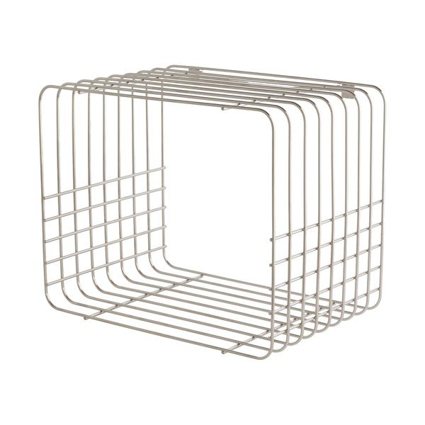 Poschodová kovová polica v lesklej striebornej farbe 38 cm Wire – Mette Ditmer Denmark