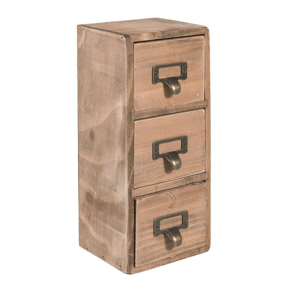 Drevená skrinka s 3 zásuvkami Clayre & Eef Mini Dresser, 11 x 27 cm