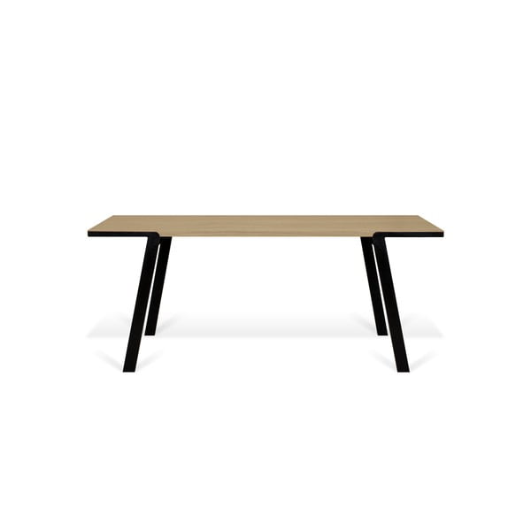 Jedálenský stôl s doskou z duba a čiernymi nohami TemaHome Drift, 180 x 90 cm