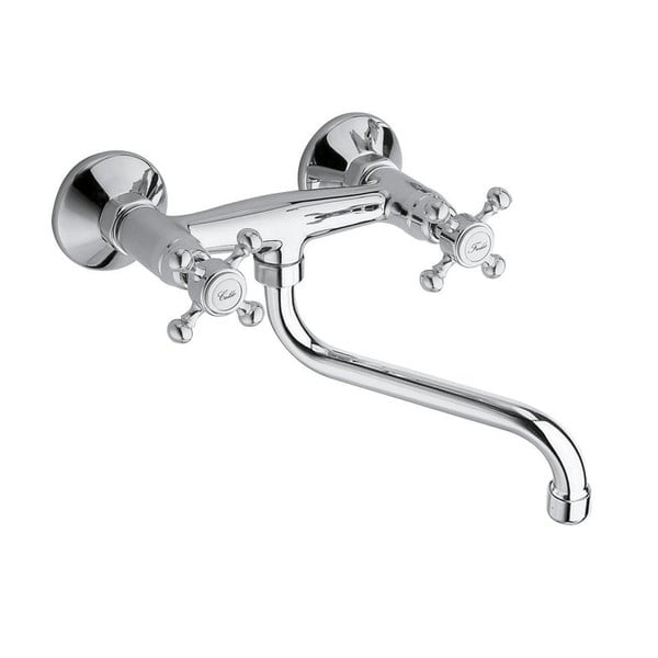 Nástenná umývadlová batéria v lesklej striebornej farbe (1 výstup) Antea – Sapho