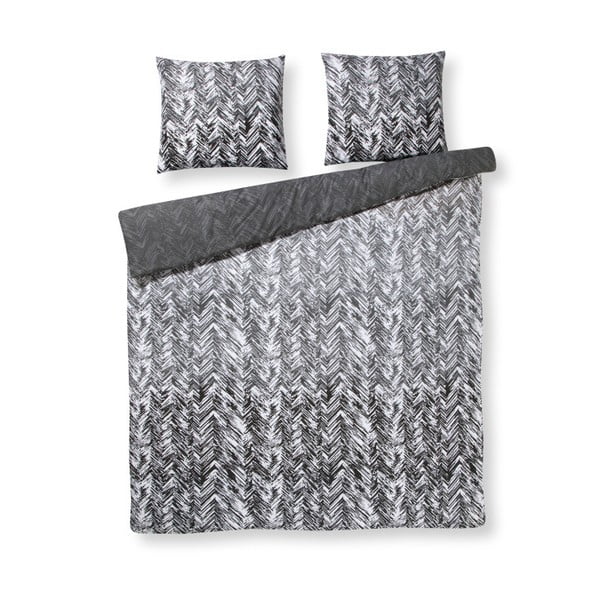Sivé bavlnené posteľné obliečky na jednolôžko Ekkelboom Dex Grey, 140 × 20 0cm