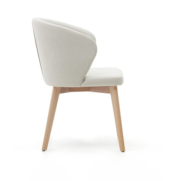 Krémovobiele čalúnené jedálenské kreslo Darice – Kave Home-image-3