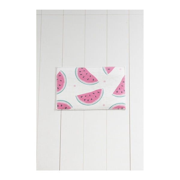 Bielo-ružová kúpeľňová predložka Tropica Watermelon, 60 × 40 cm