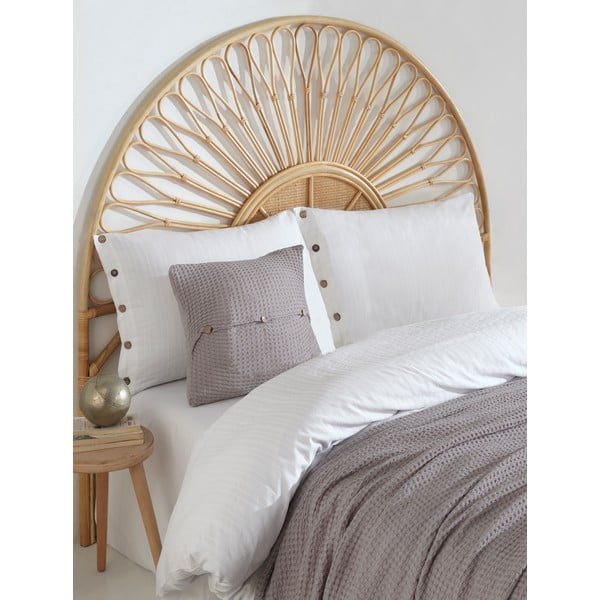 Biele obliečky na dvojlôžko/predĺžené z bavlny Renforcé 240x220 cm Como Striped – Mila Home Luxury-image-2